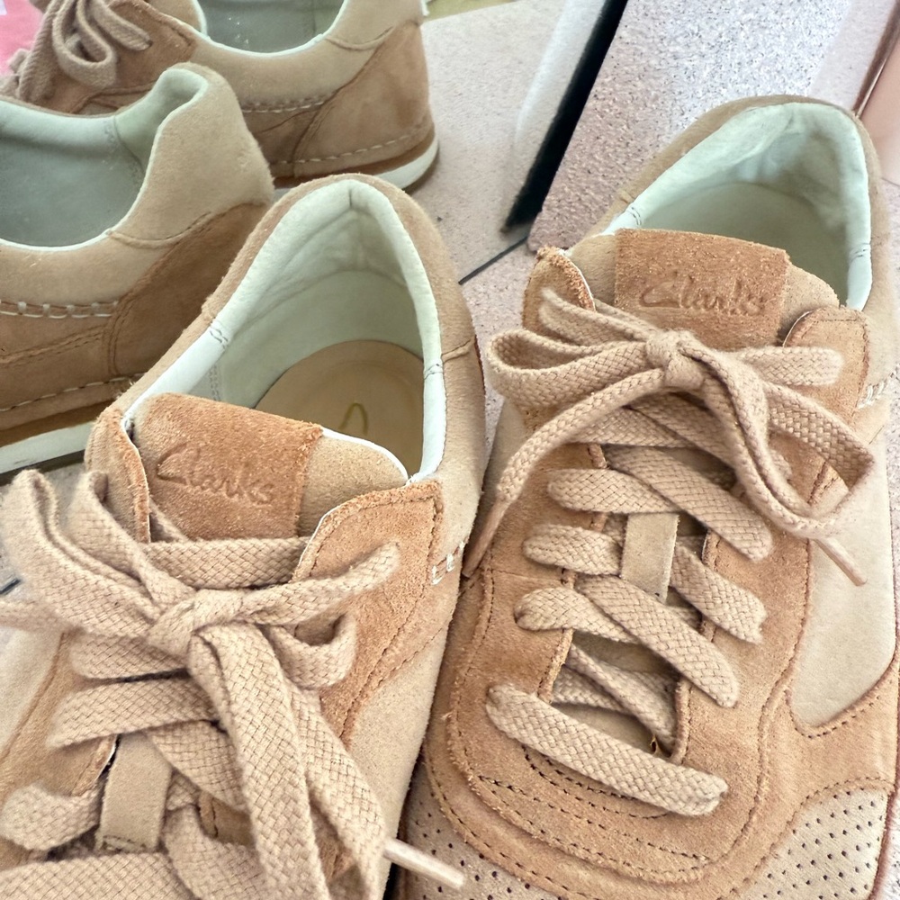 Clarks Beige Suede Casual Shoes